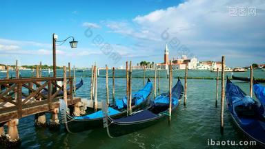 威尼斯狭长小船意大利水